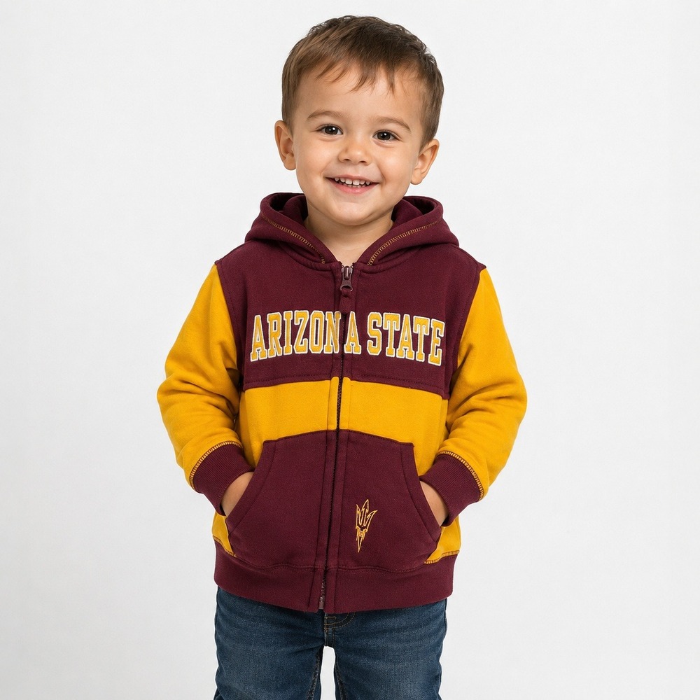Colosseum Arizona State Sun Devils Kids 4T Hoodie Full Zip Maroon Gold ASU